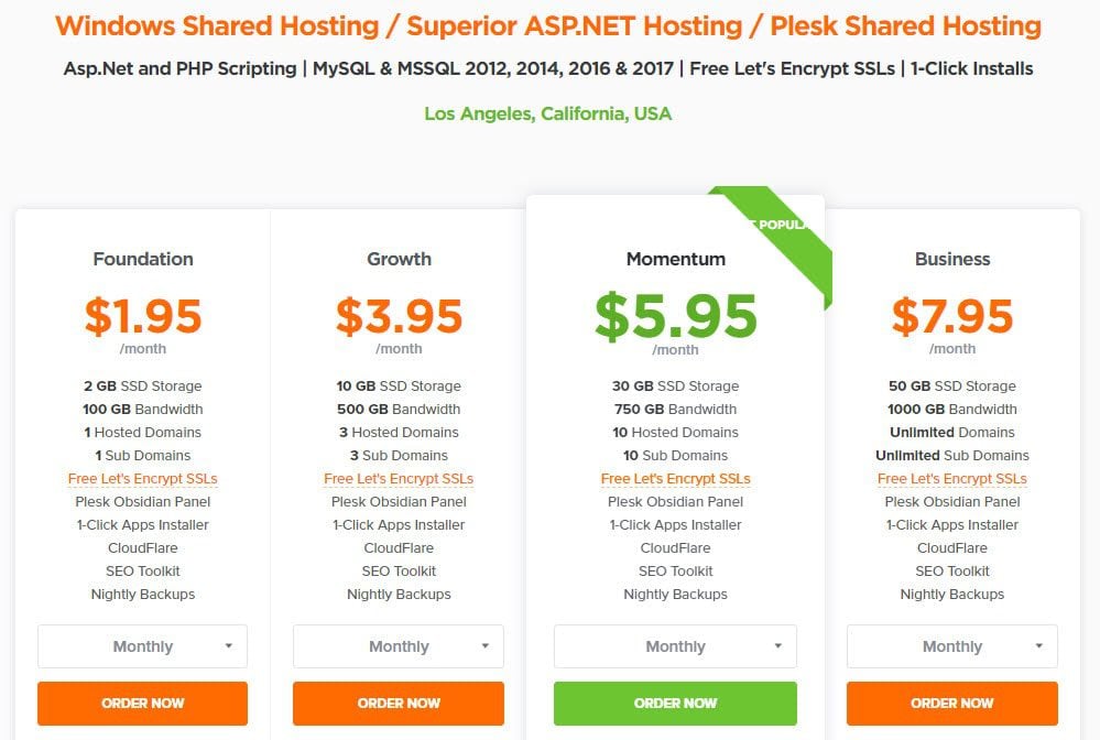 HostNamaste Windows Shared Hosting Price