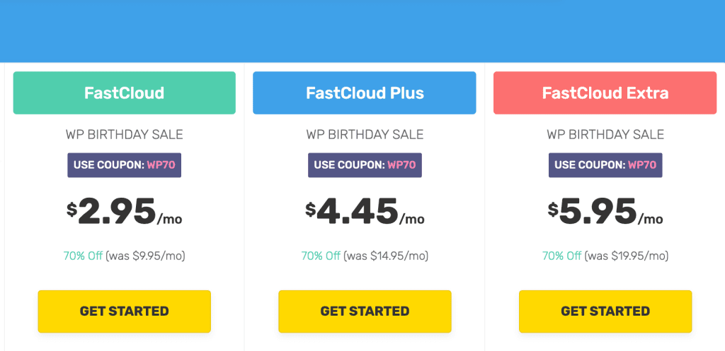FastComet Pricing FastComet Pricing