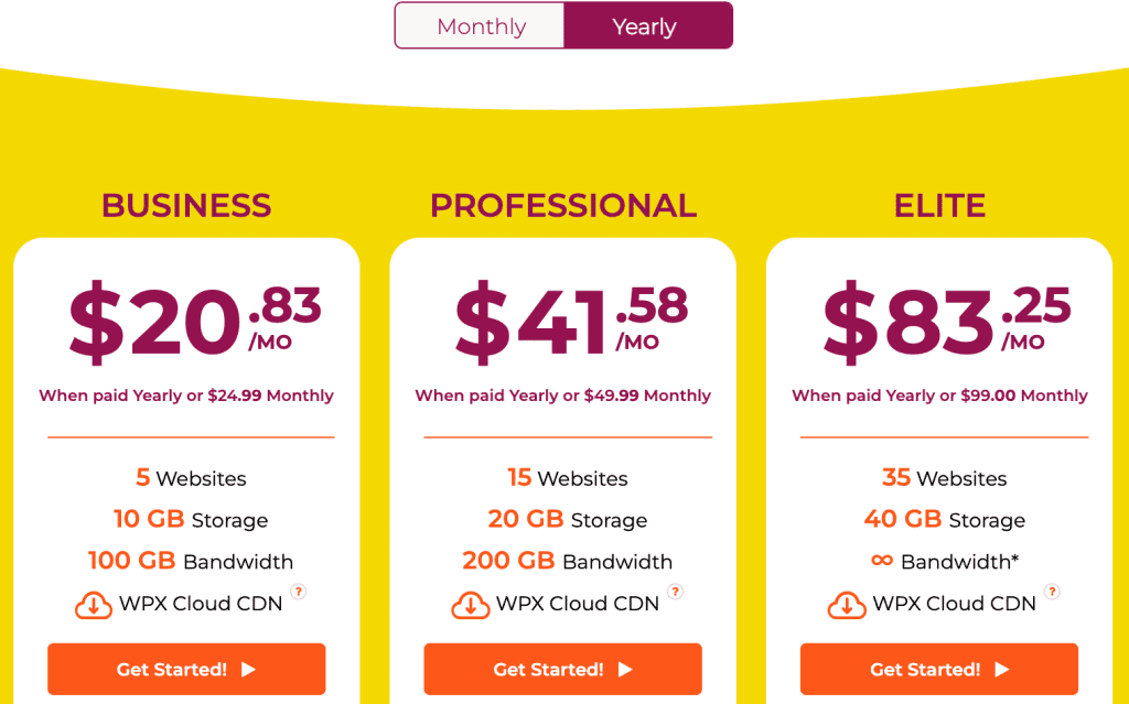 WPX Hosting Pricing