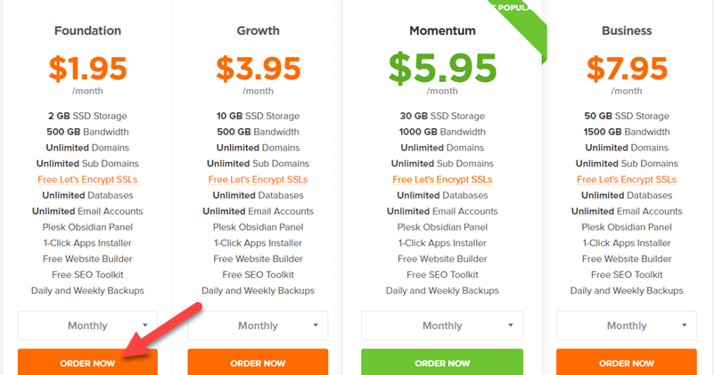 HostNamaste Plans