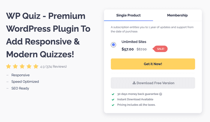 WP Quiz Pro