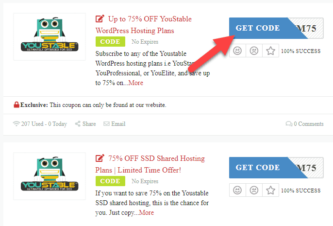 YouStable Coupons