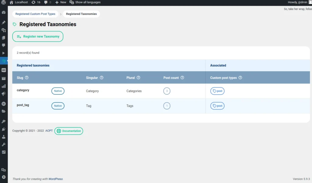 Custom Taxonomies Custom Taxonomies