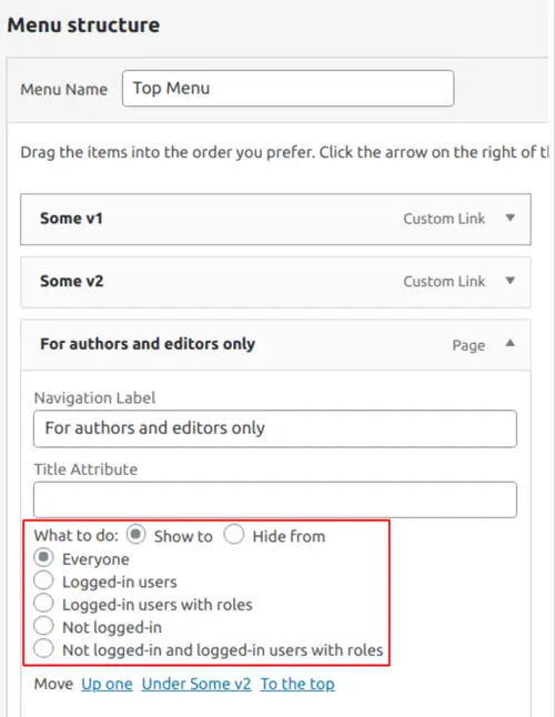 User Role Editor Menu User Role Editor Menu