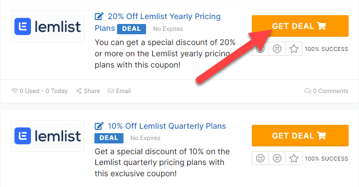 Lemlist Coupons