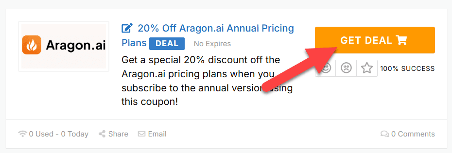 Aragon.ai Coupons