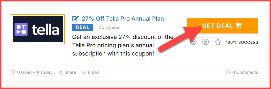 Tella Coupons