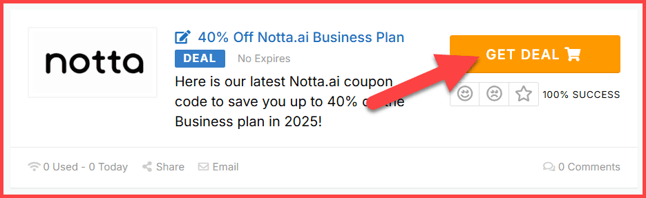 Notta AI Coupons