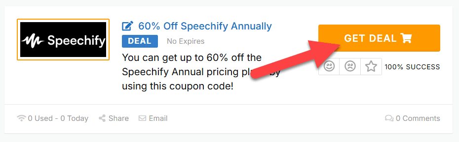 Speechify Coupons