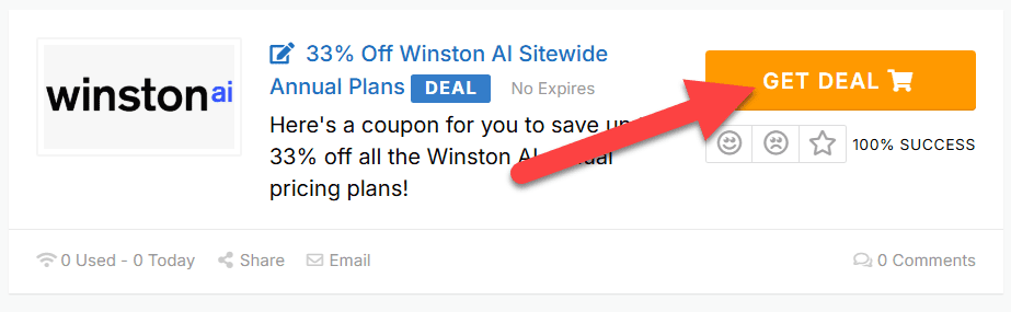 Winston AI Coupons