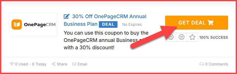OnePageCRM Coupons